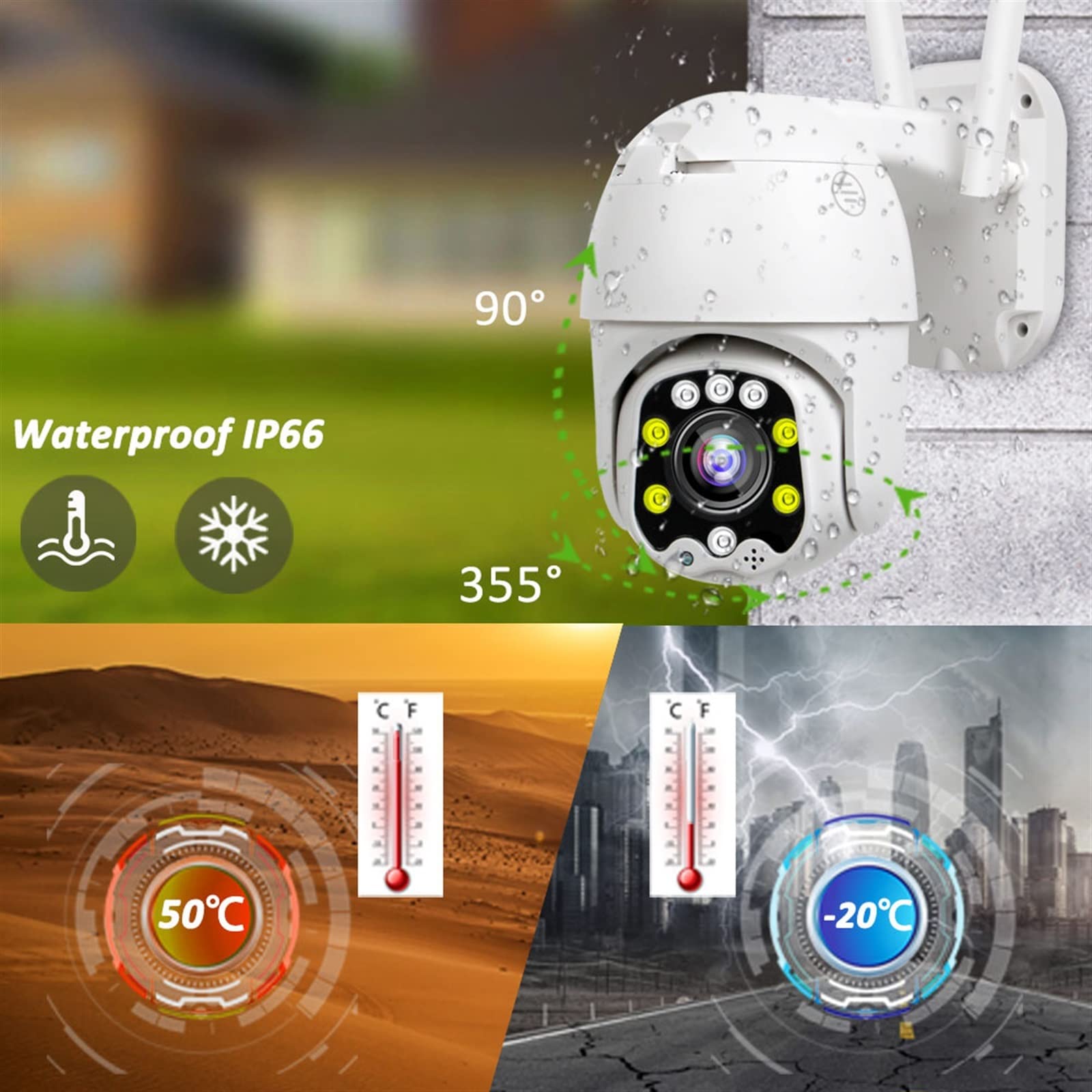 Kamery Monitoringu, 5MP 4G kamera IP bezpieczeństwo zewnętrzne kamera PTZ CCTV 5-krotny zoom optyczny 1080P HD bezprzewodowa kamera monitorująca H.265(5MP 4G Add 32G)
