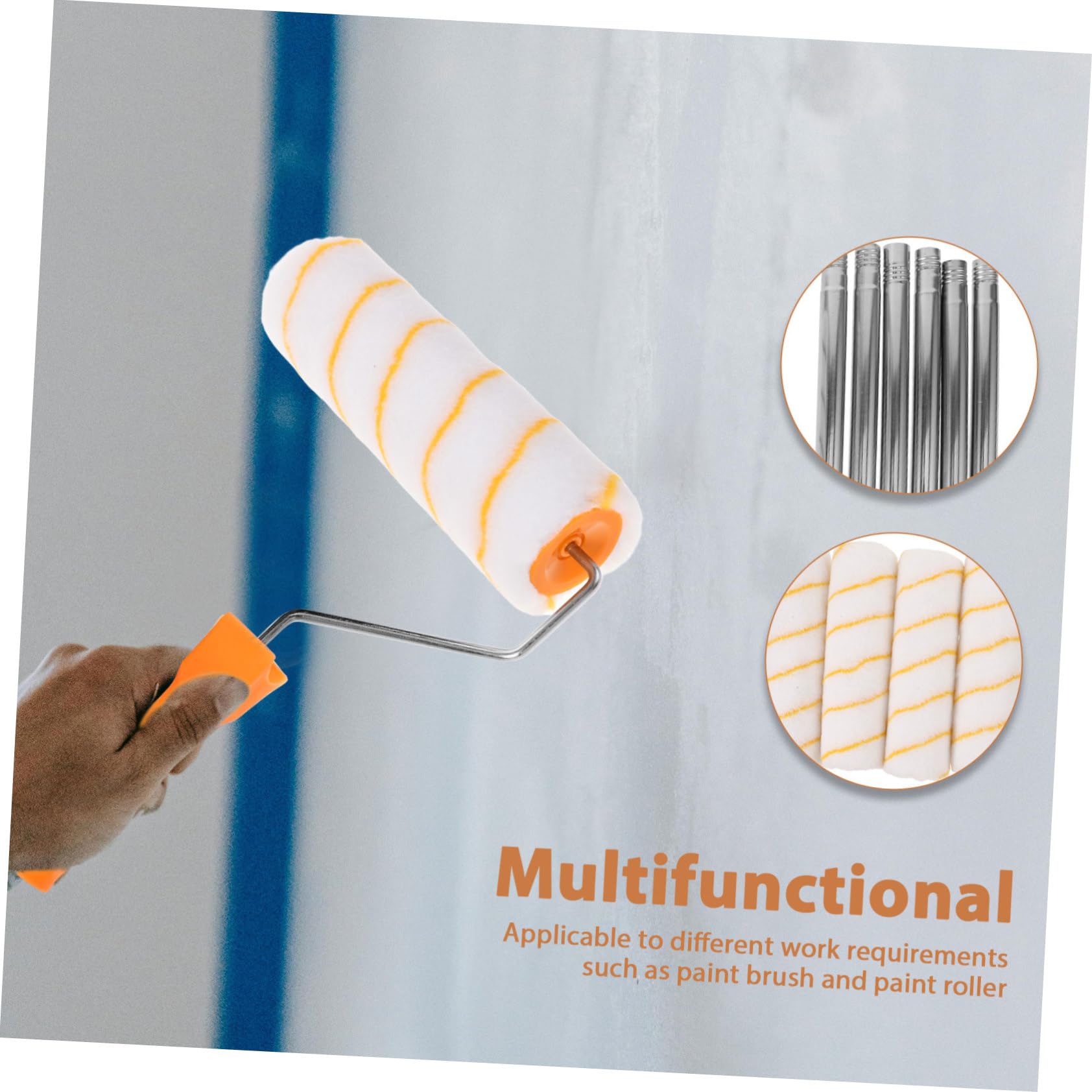 jojofuny Rullo per Pittura con Asta Telescopica 1,8m in Acciaio Inox e Plastica, per Imbiancare Pareti,