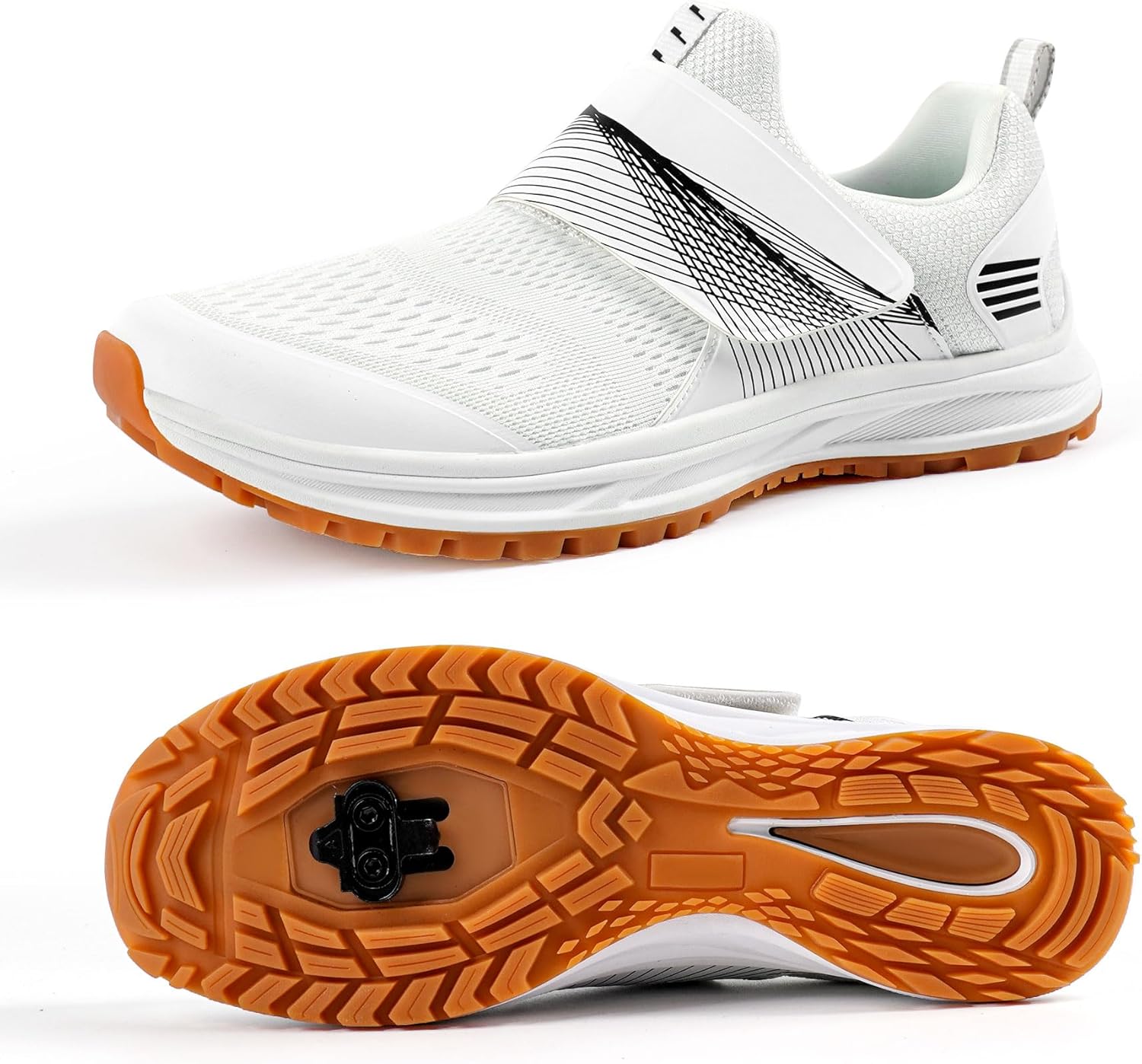 Men's Cycling Shoes Compatible with 2 Bolt SPD Cleats, Comfortable & Walkable Mountain Bike Shoes for Indoor & Outdoor Road Bike Riding