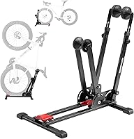 ROCKBROS 2-in-1 Foldable Bike Stand - Adjustable Vertical/Horizontal Rack for Road & 27.5" MTB, Sturdy Steel Garage/Indoor Storage
