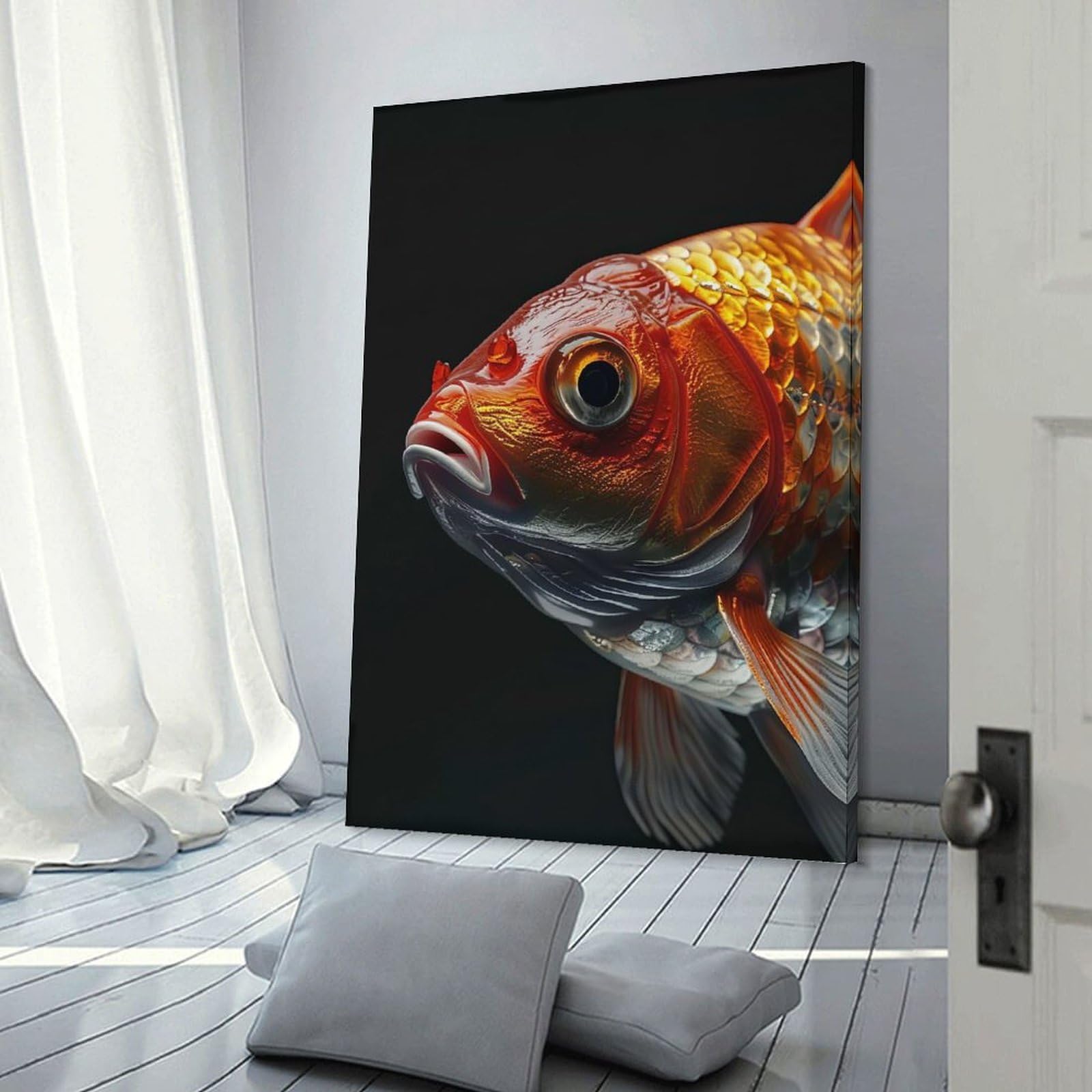 Junmoney Wall Picture Print Goldfish, 24x36inch(60x90cm), for Entrance Walls, Hall Decor Or Foyers, A Neat Decor Update for Hallways