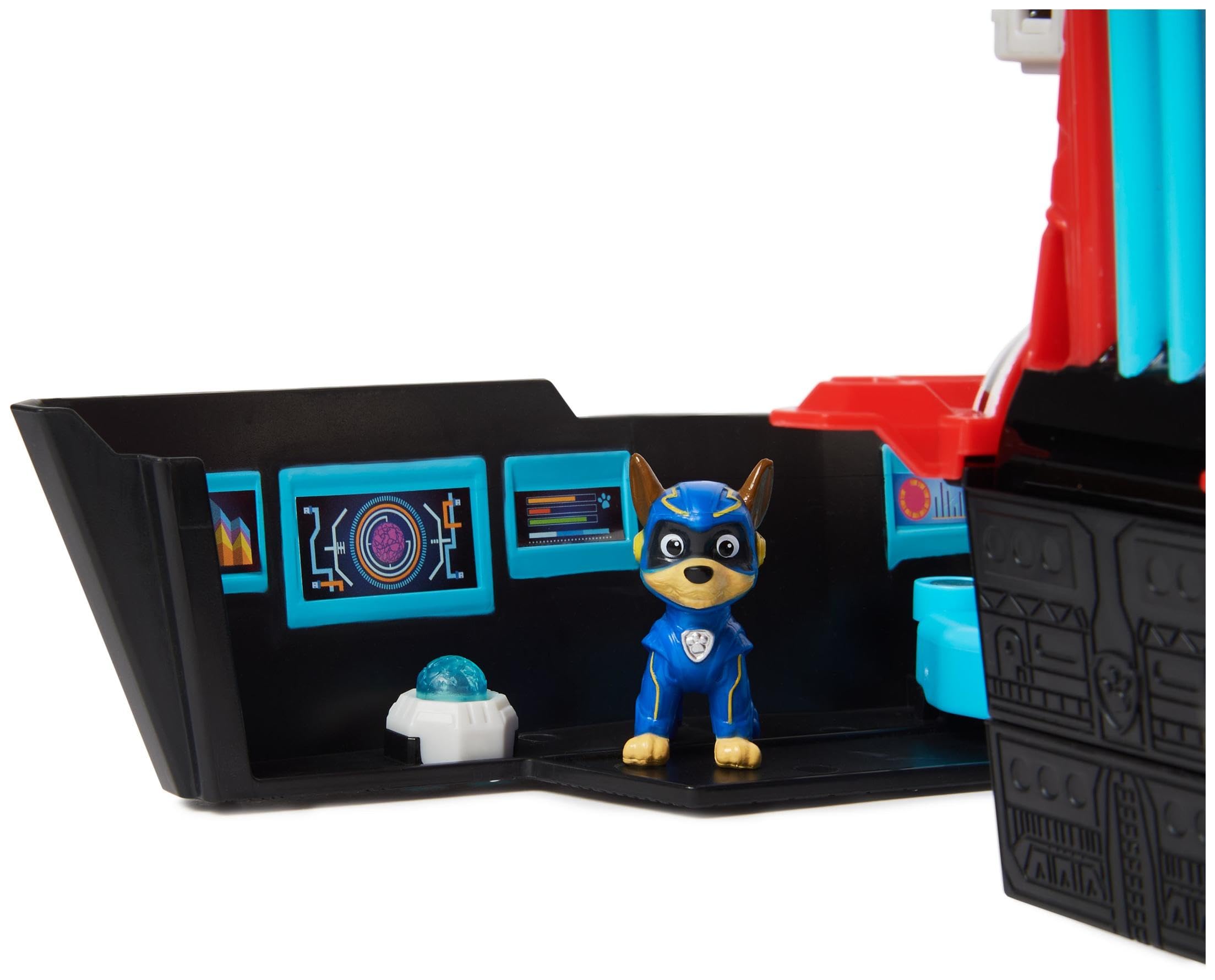 Paw Patrol: Il Super Film, Giocattolo Pup Squad Aircraft Carrier HQ Trasformabile con Personaggio Chase e Pup Squad Racer di Skye, Giocattoli per Bambini e Bambine, 3+ Anni