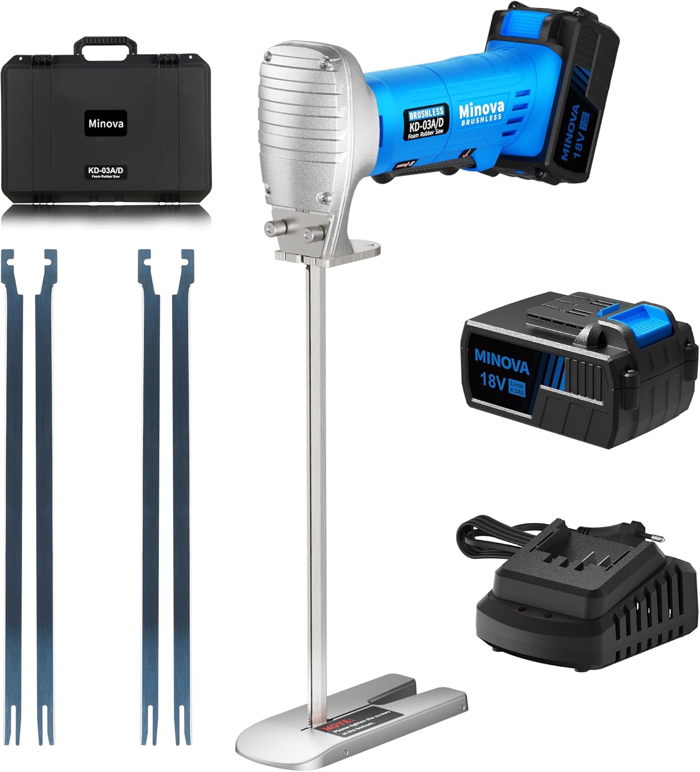 Brushless Foam Rubber Cutter 12” Kit AC+DC, Cutting of All Densities of Foam Rubber, upholstery foam cushion & Flexible Plastic Foam, Heavy-Duty Cutting Tool