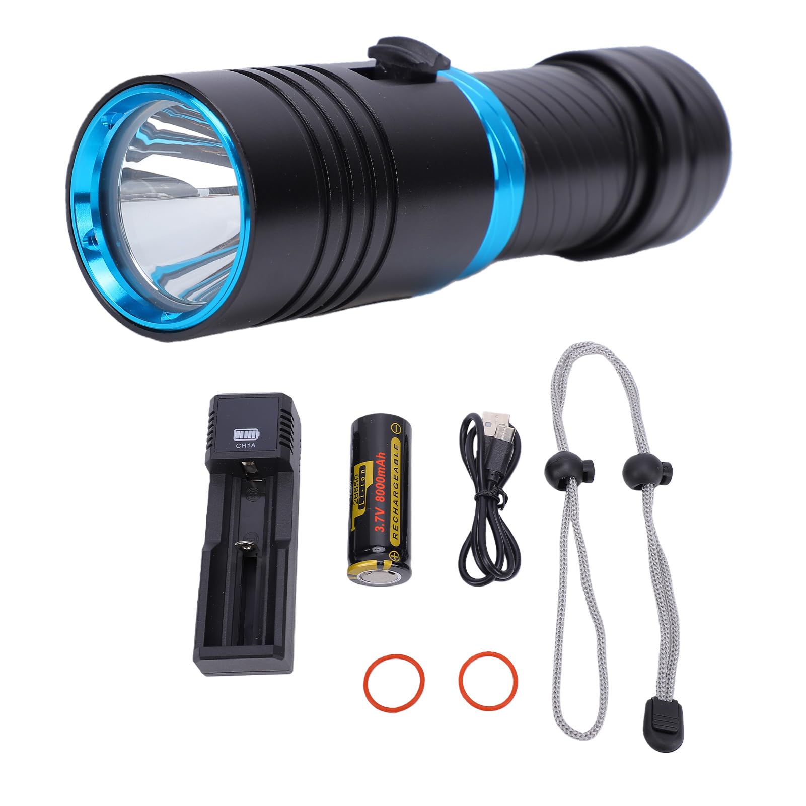 FTVOGUE Torcia Subacquea Professionale 1000LM, Alta luminosità, Faretto
