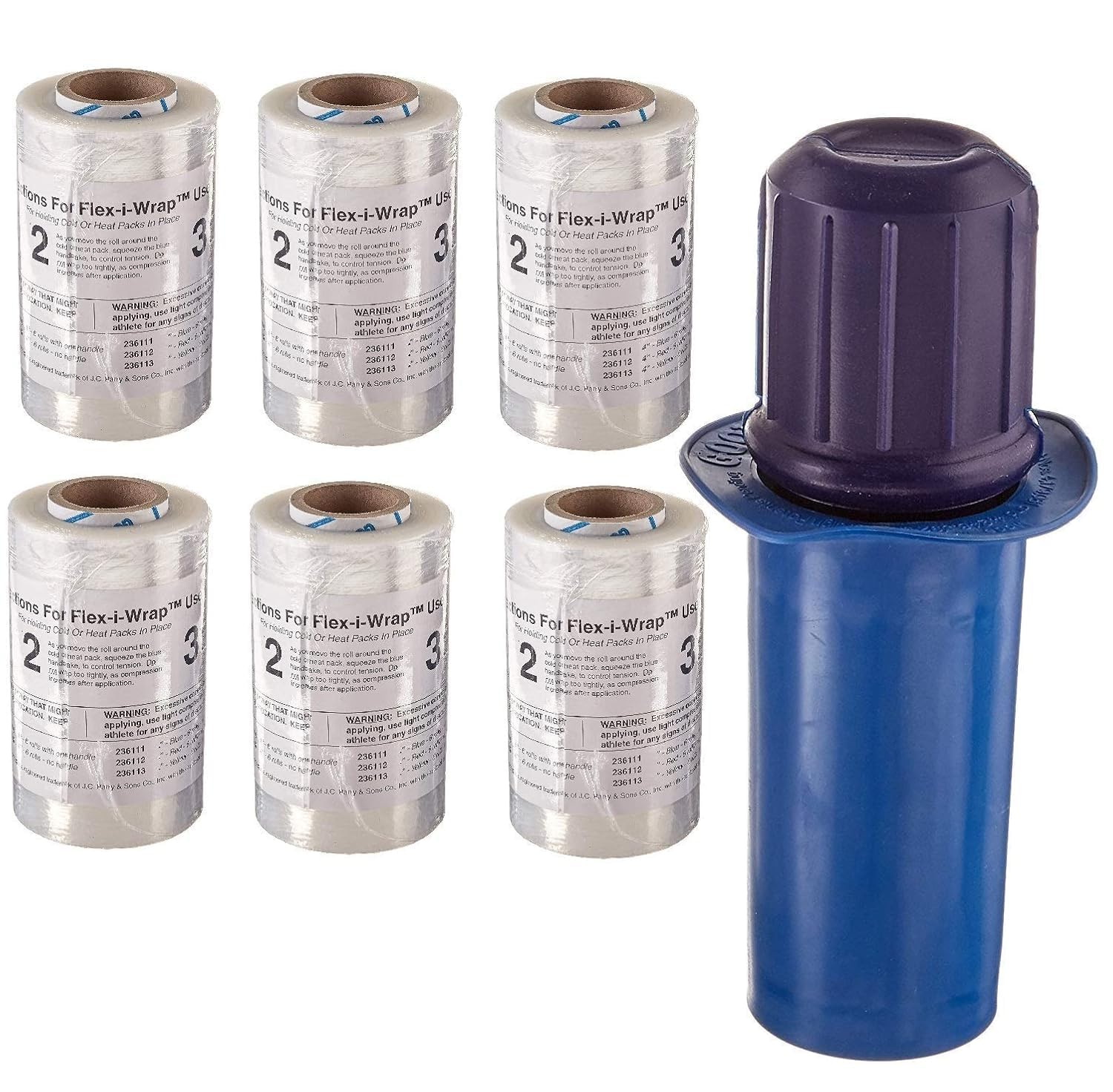 Flex-I-Wrap Plastic Wrap & Accessories, Clear Wrap for Wrapping Injuries & Ice Bags, Handle & Wraps for Athletic Trainers for Holding Ice Bags Onto Injury, Athletic Training Room Supplies