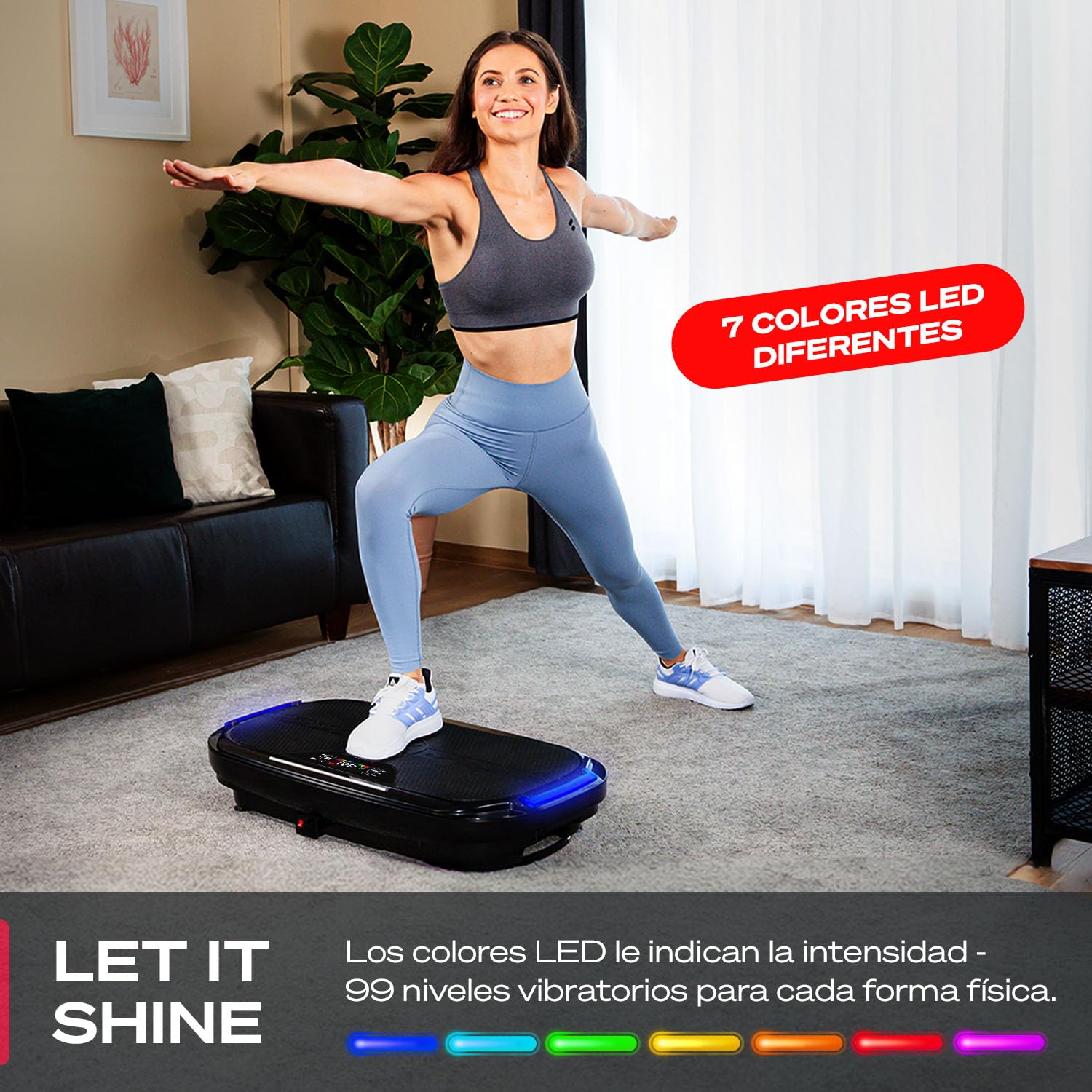 Sportstech VP275 – Plataforma vibratoria para el hogar – 99 niveles de entrenamiento – Marca de calidad alemana – Entrenamiento físico – Quema grasa y desarrollo muscular Entrenamiento de todo el