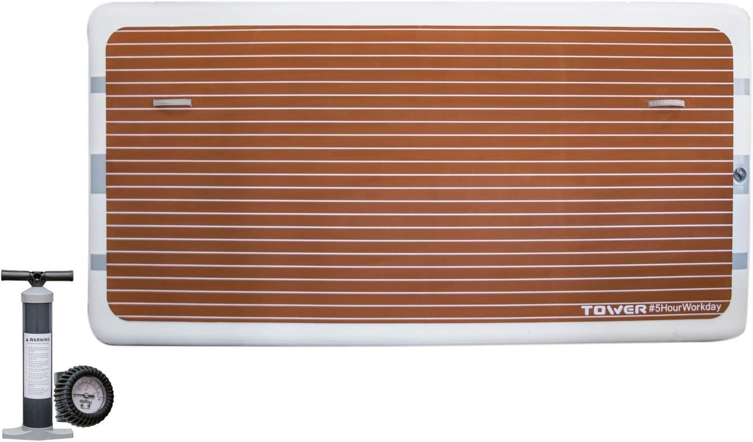 Tower Inflatable Floating Dock 10' x 5' - Water Lounge - Swim Platform Step - Easy to Inflate and Store - Yoga Platform