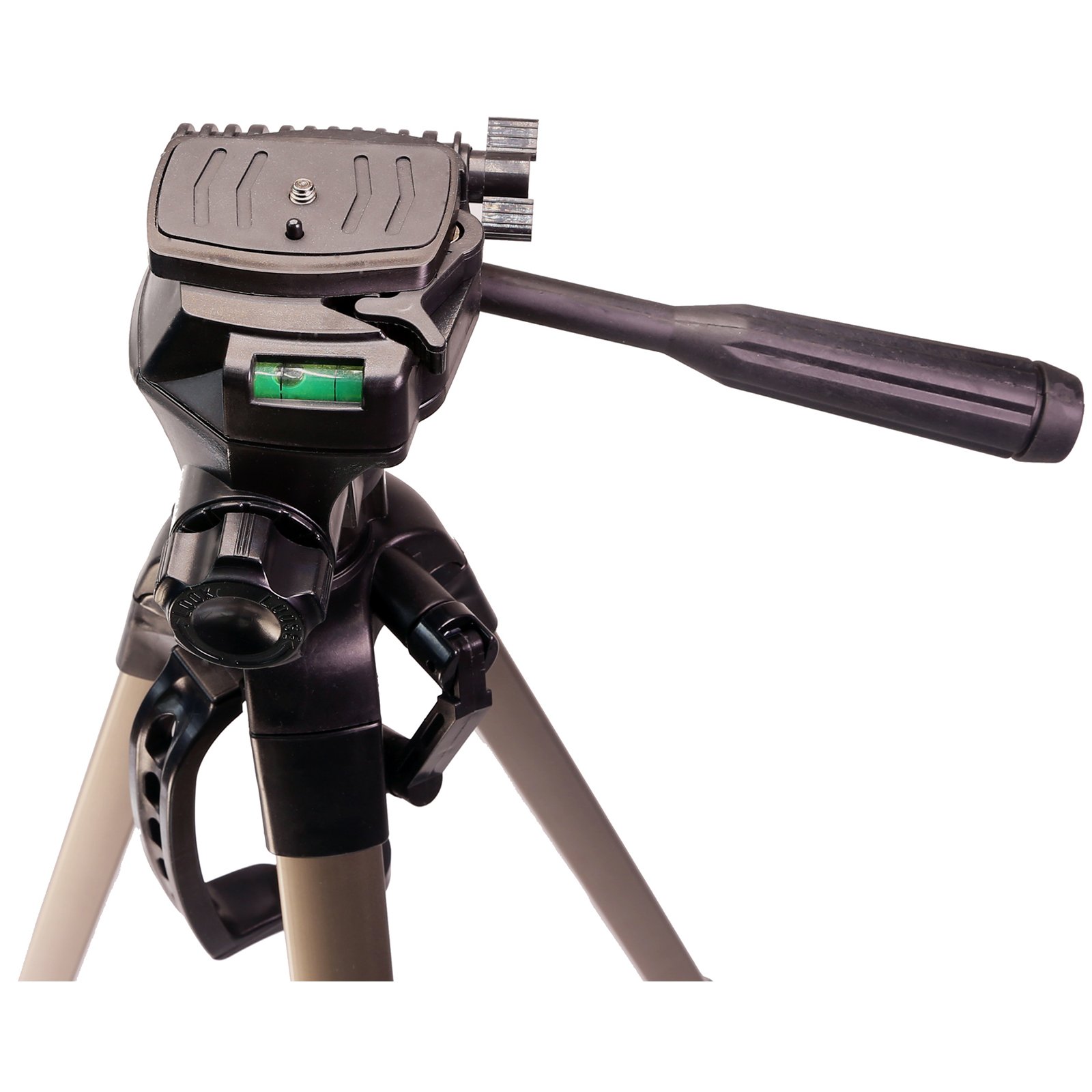 Vidpro TT-56 - Trípode de aluminio de alta resistencia con 3 orificios y cabeza inclinable