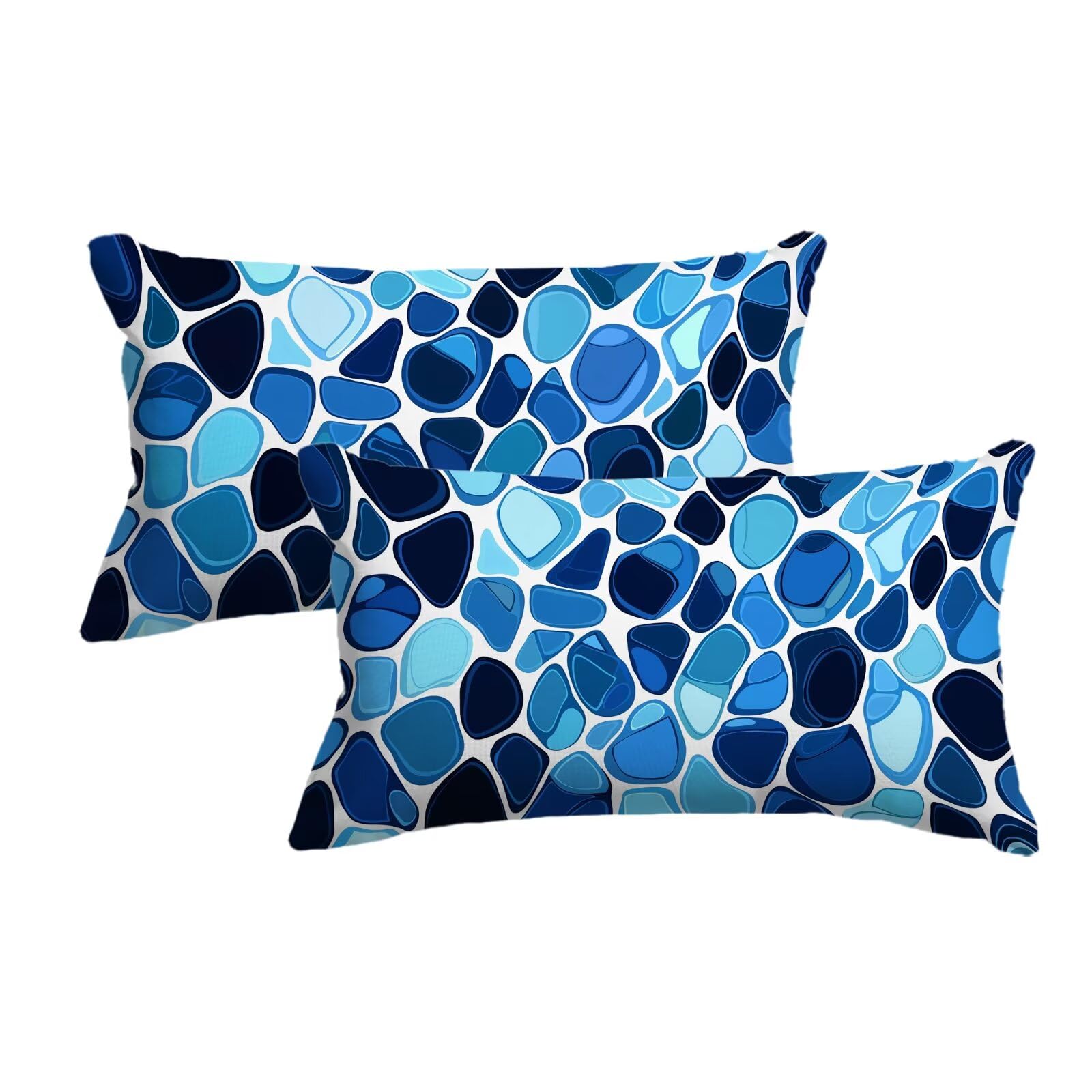 Housse de coussin bleu 50x80 lot de 2 pour protéger et décorer le canapé de salon