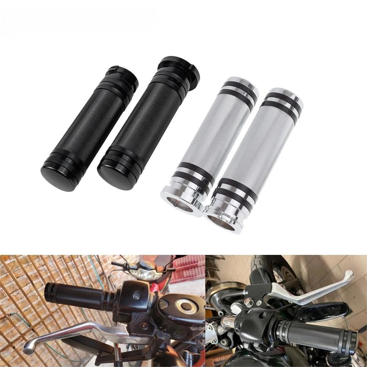 Per Manopole Per Moto Per Touring Dyna Sportster XL XR Softail Custom Road Glide(Argento)