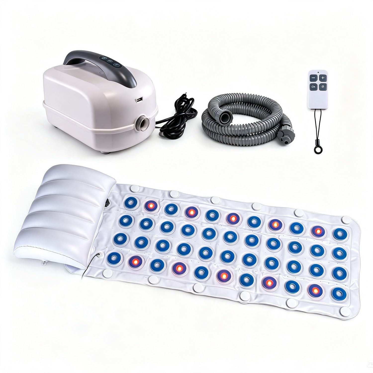 DowPie Bubble Massage Bath Mat, Adjustable Spa Mat with LED Lights 110v
