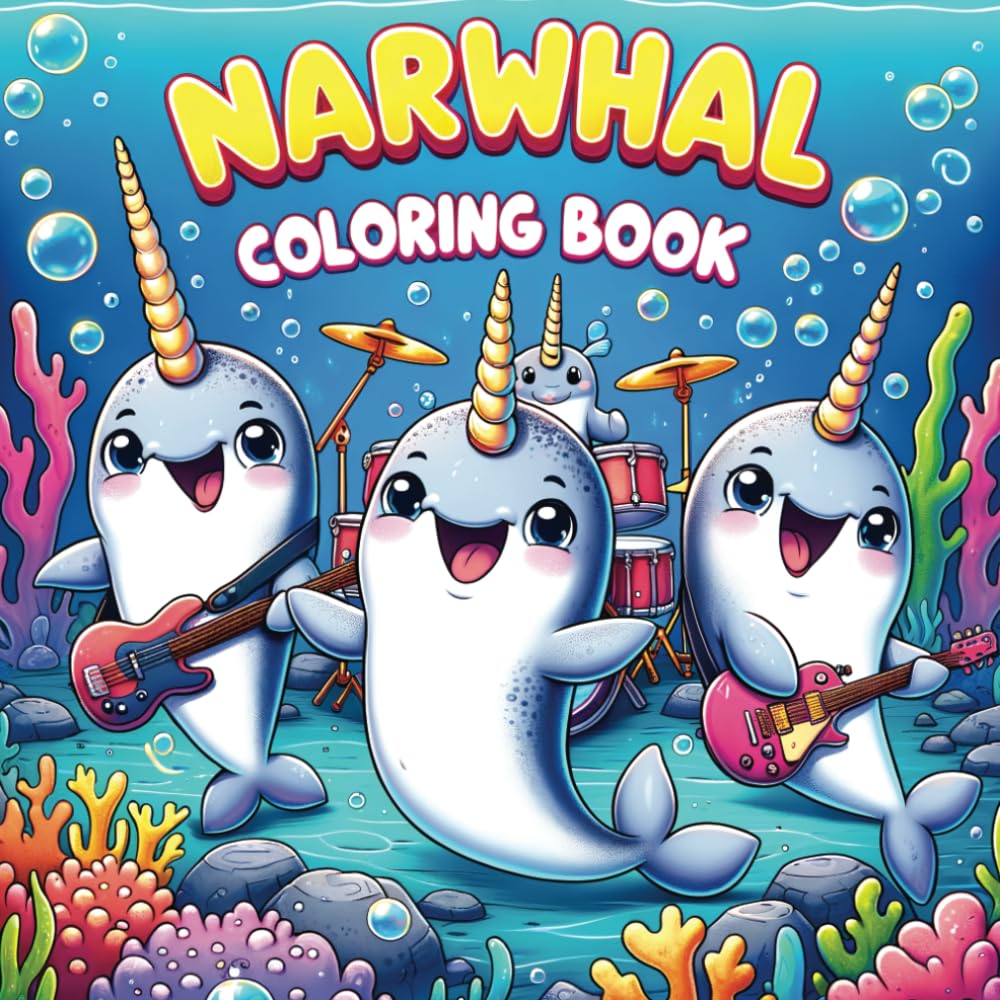 Narwhal Coloring Book: An Educational Coloring Adventure with 50 Fun Facts, and Ocean Wonders for Kids