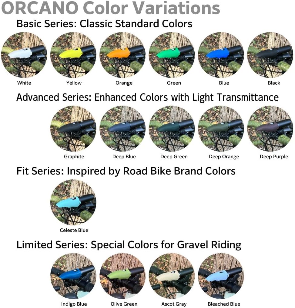 TOP GEAR Orcano Bicycle LED Headlight Silicone Rubber Anti-Glare Shade Limited Ascot Gray