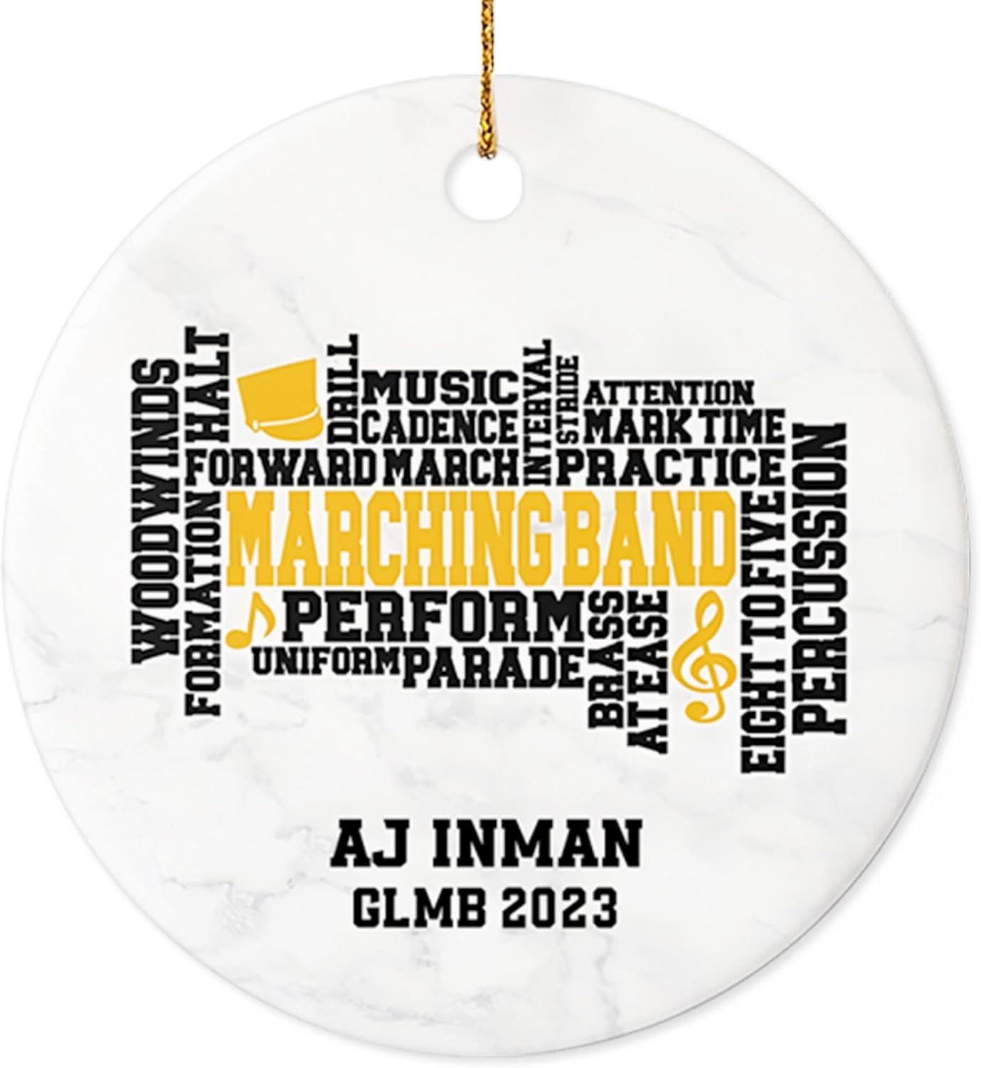 Marching Band Christmas Ornament Personalized School