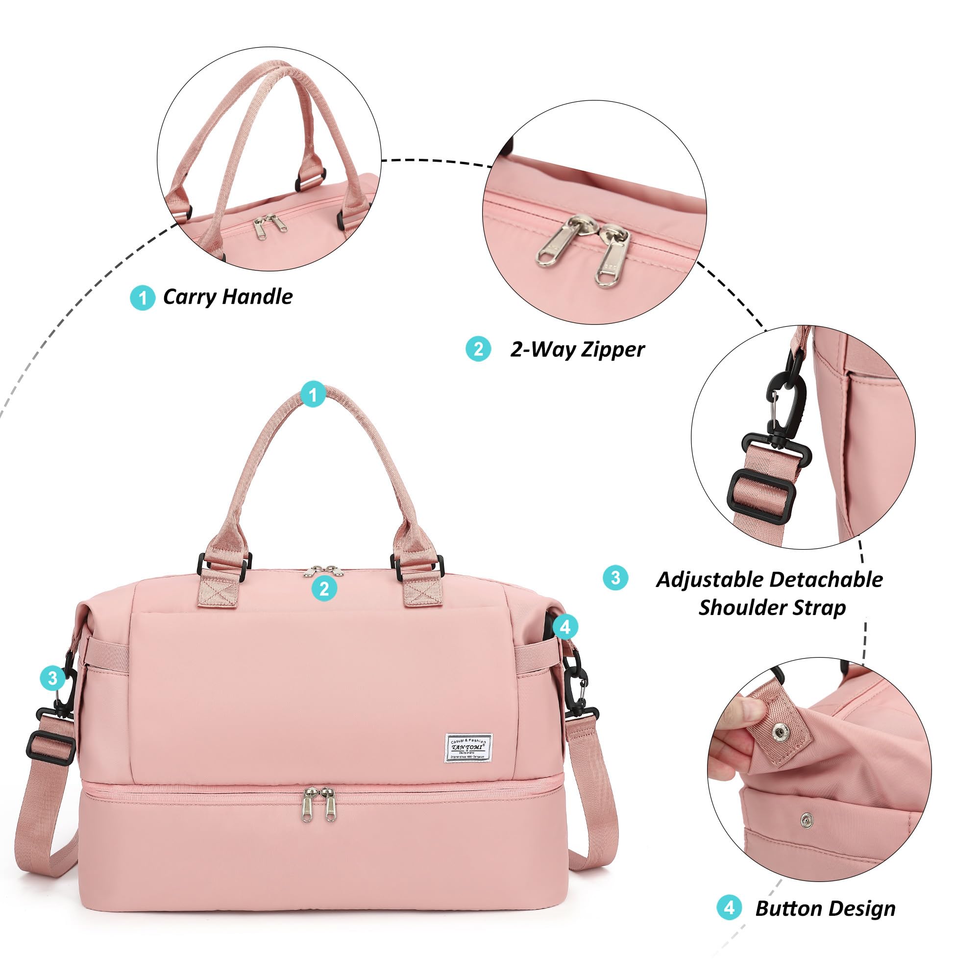 TANTOMI Für Easyjet Airlines Untersitz-Kabinentasche, 47 x 22 x 36 cm, Handgepäcktasche, Flughafentasche, wasserdicht, Mutterschaftskrankenhaus-Reisetasche für kurze Reisen, mit verstellbarem