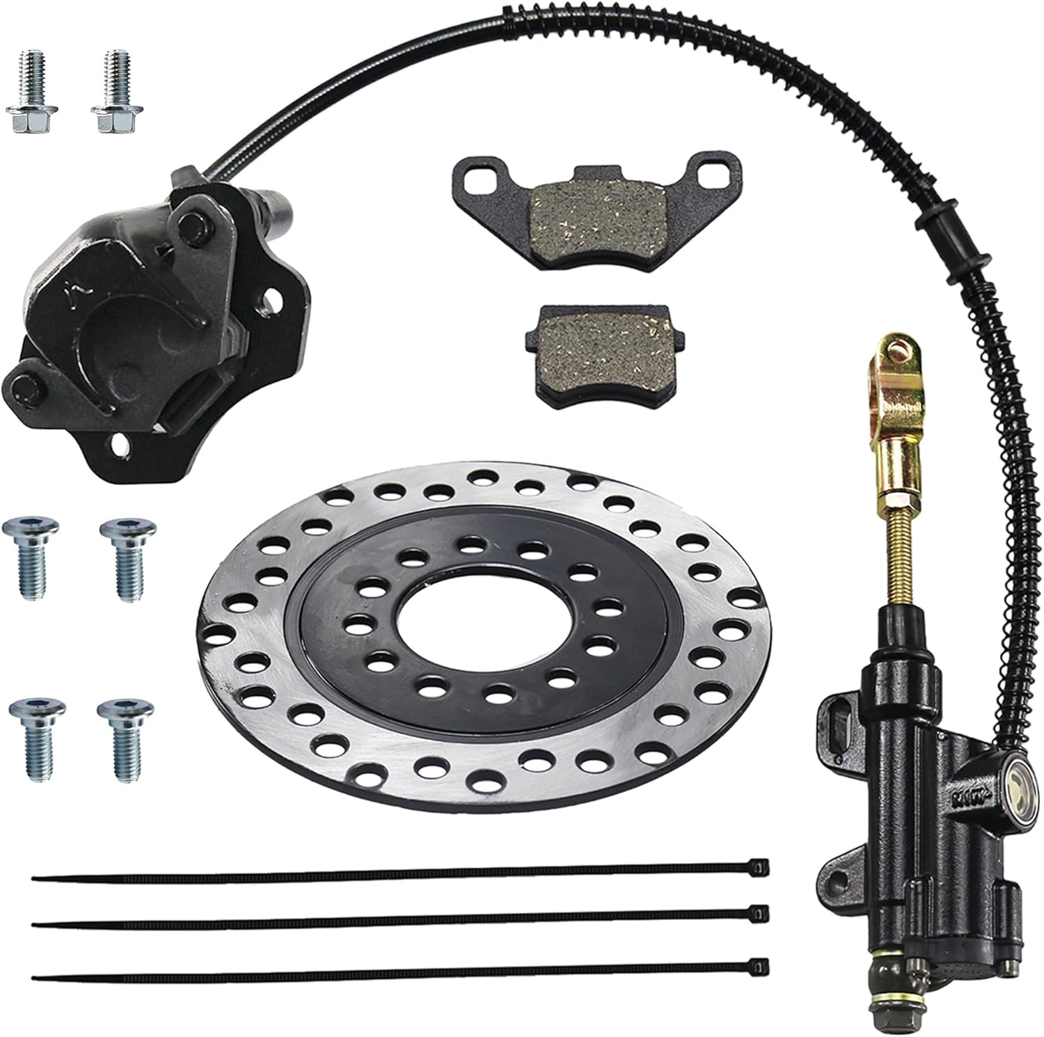 PRO BAT ATV Quad Rear Brake Assembly Master Cylinder Caliper Disc Rotor With Brake Pad for 50cc 90cc 110cc 125cc Chinese 4 Wheeler