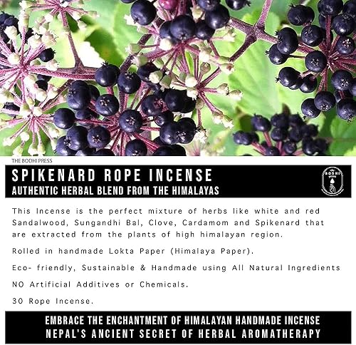 Miniatura 4 de The Bodhi Press Incienso curativo a base de hierbas para aromaterapia, meditación, varillas de incienso 100% orgánico, incienso de cuerda del