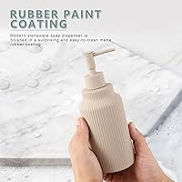 Vista 2 de Modern Ceramic Soap Dispenser for Bathroom，14oz Ceramic Soft Touch Hand Lotion Dispenser with Pump，Liquid soap Dispenser for Kitchen Rubber Paint