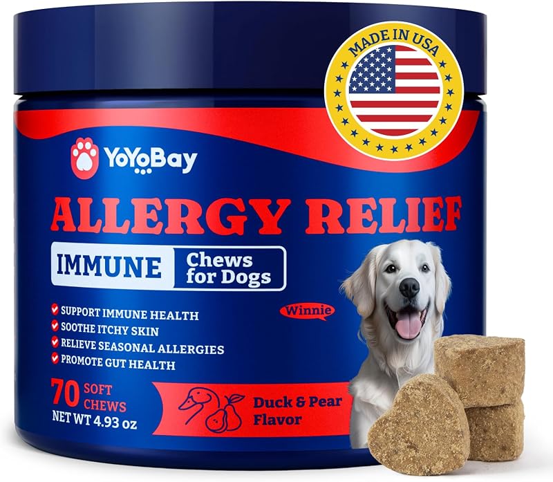 Petisco mastigável para cães com colostro e probióticos de 6 cepas YoYoBay, 70 unidades