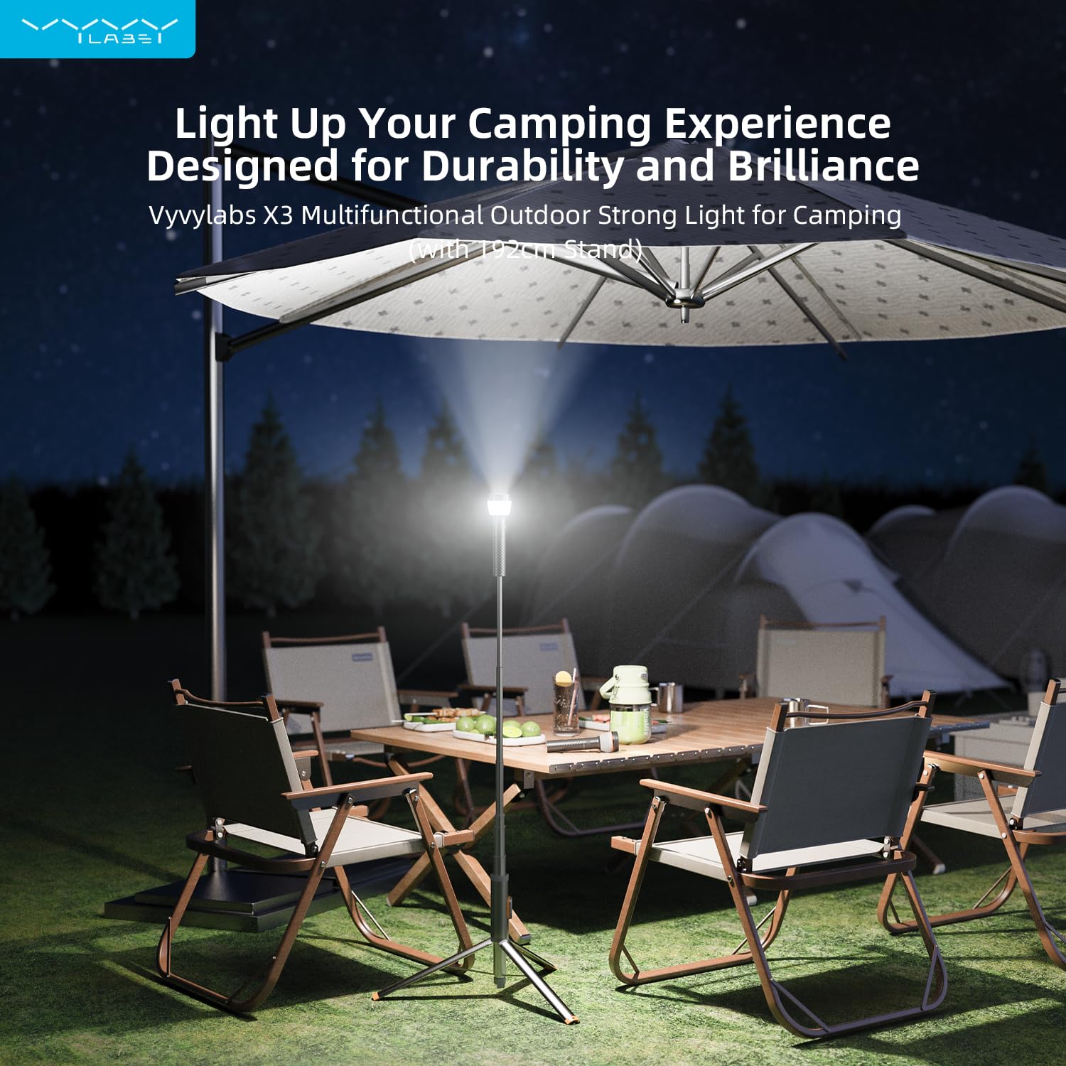 Lámpara de camping con 13400 mAh, luz de camping recargable, altura y ángulo ajustables, 6000 lm, IPX5 impermeable, linterna de camping para camping