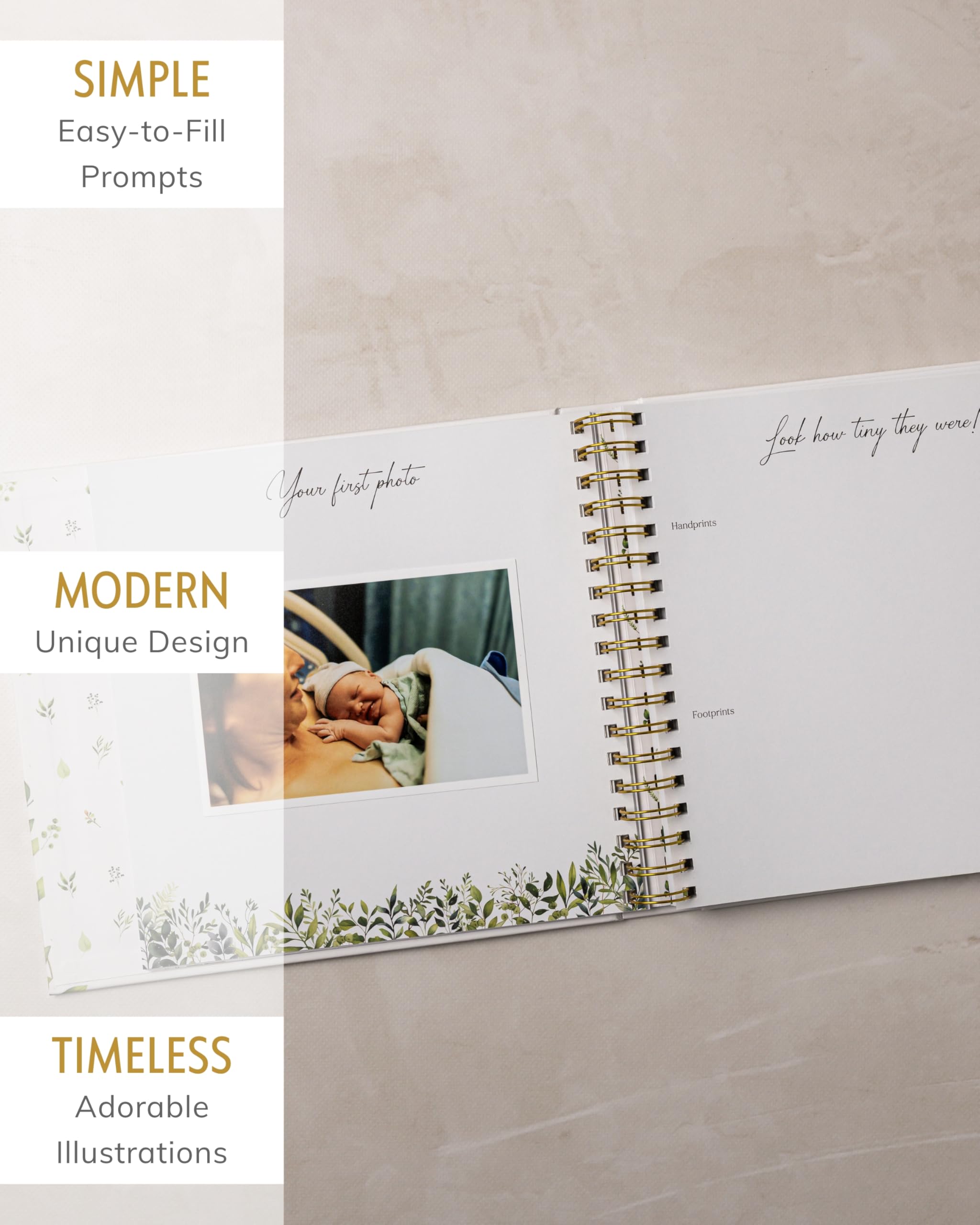 Babybücher für Babyparty – Geschenk Uni Botanischer Garten Andenken Memory Journal zum Protokollieren der Schwangerschaft und Neugeborenen Meilensteine – Fotoalbum Sammelalben für Mädchen oder