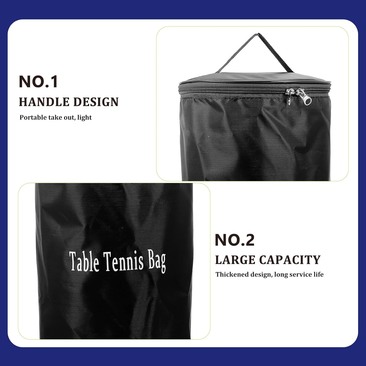 Portable Oxford Cloth Table Tennis Ball Bag Outdoor Pingpong Accessories Pouch for School Sports Team Storage