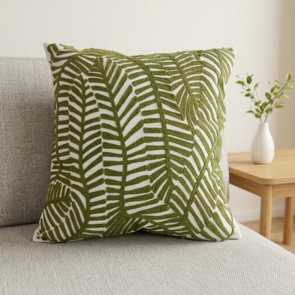 2 Pack Square Throw Pillow Covers Boho Couch Sofa Pillow Case, 18x18 Inch