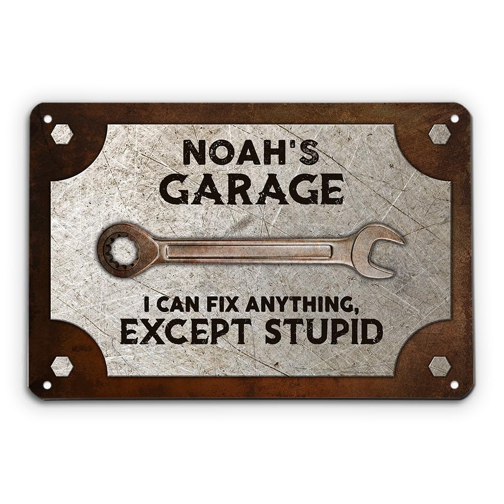 Personal Chic Personalised Metal Sign - Knower of Stuff Fixer Of Things - Dad Sign, Personalised Father Day Gifts, Gifts For Fathers Day, Garage Signs For Dad, Shed Signs, Grandad Gift (Model #4)