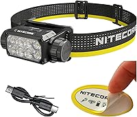 Vista 1 de Nitecore HC75 UHE 3000 lúmenes Linterna frontal recargable USB-C con zoom, haces blancos y rojos para trabajo industrial, campamento nocturno