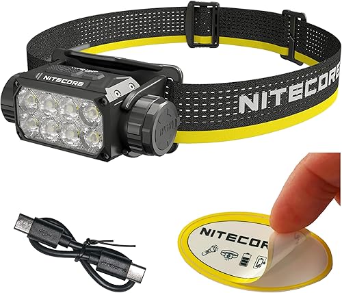 Nitecore HC75 UHE 3000 lúmenes USB-C recargable con zoom faro de trabajo, haz blanco y rojo para trabajo industrial, campamento nocturno, senderismo