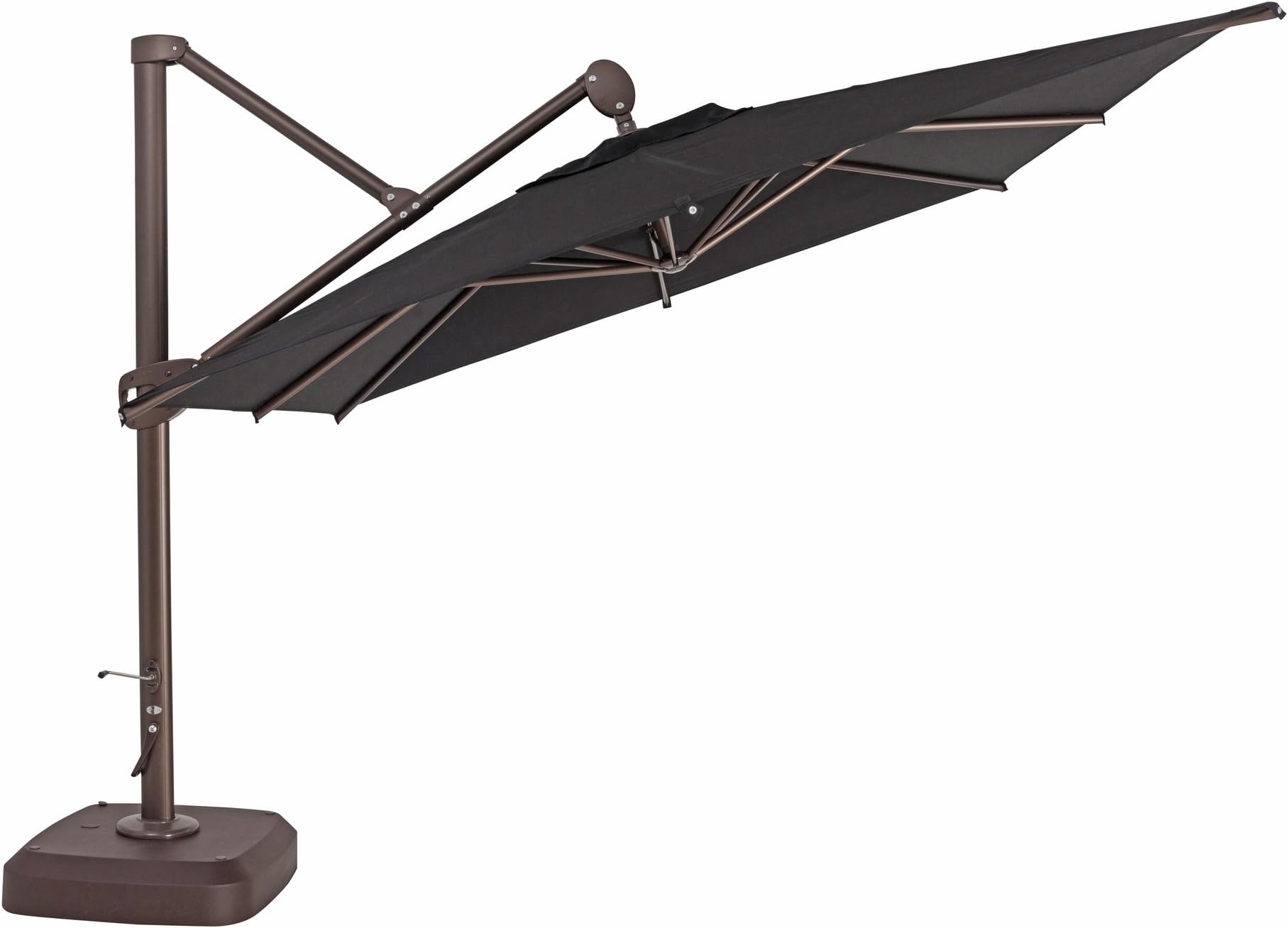 TrueShade Plus UK108SBK-KIT Cantilever Square Umbrella, 10' x 10', Black