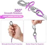 Tie Out Cable for Dogs, 10/20/30/50/ 100FT Dog Leads for Yard Chew Proof, Heavy Duty Dog Tie Out Cable for Large Dogs Up to 120lbs (Purple, 125Ibs 30ft)