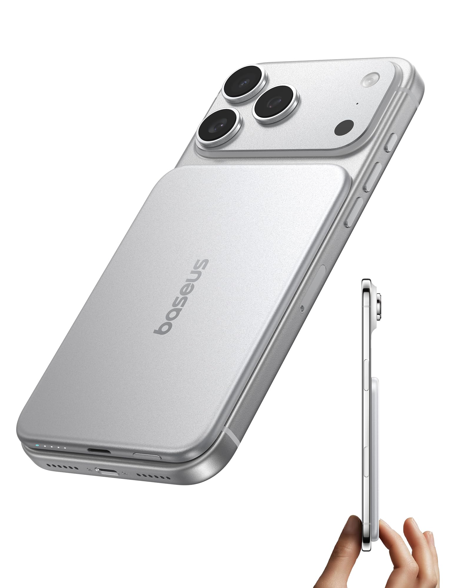 Baseus Picogo Air 0,69 cm Ultra Slim 5000 mAh Magsafe Power Bank, certyfikat CCC, magnetyczna przenośna ładowarka z USB-C, 22,5 W szybkiego ładowania, zewnętrzny akumulator zewnętrzny do iPhone 17/16