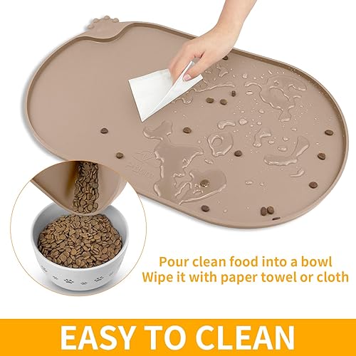 Miniatura 109 de KPWACD Tapete de alimentación de mascotas para perros y gatos, mantel individual de silicona para perros, antideslizante, impermeable, evita el Azul
