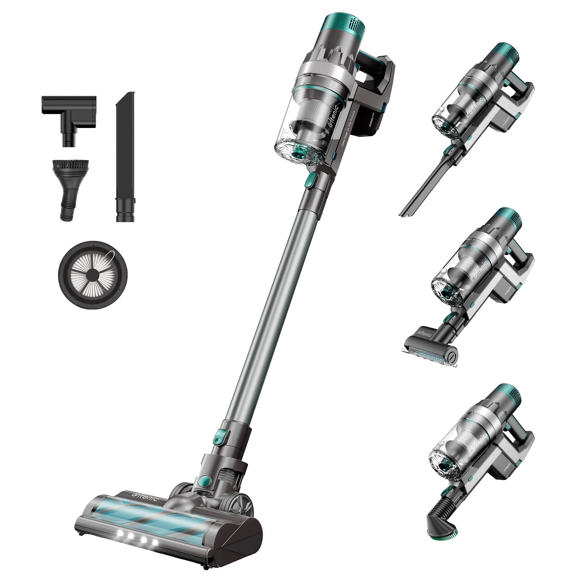 U11 Pro Cordless Vacuum Cleaner, 35KPa Powerful Suction, LED Display, Detachable Battery, 2.5H Quick Charge, 50Mins Runtime Stick Vacuum for All Hard Floor Carpet Pet Hair