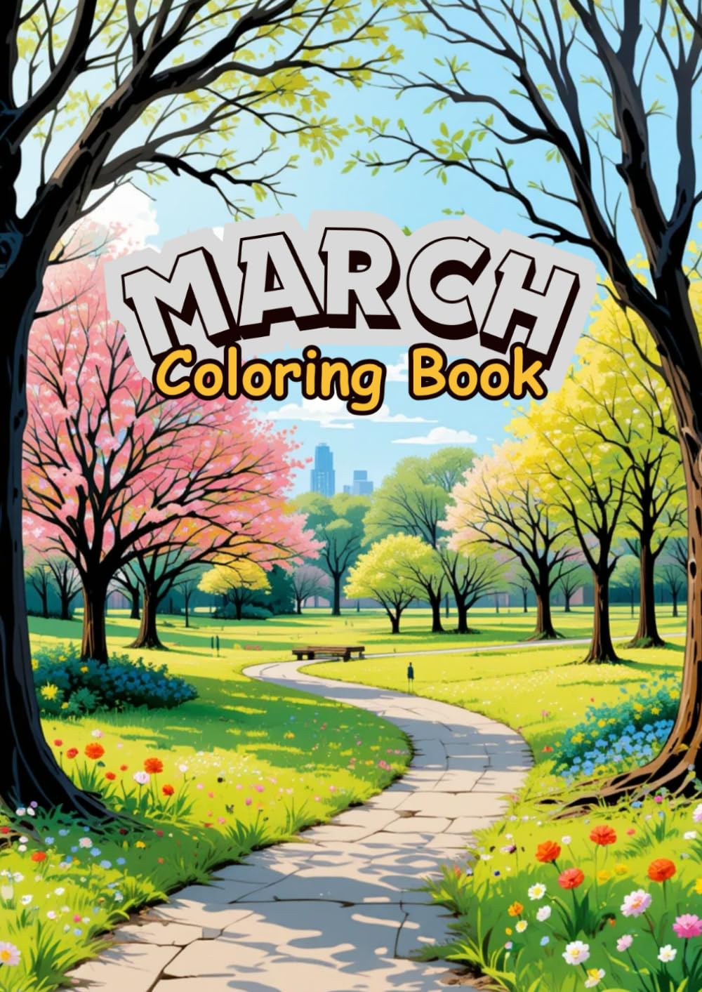March Coloring Book: 25 Bold and Easy Illustrations about March Month (Months Coloring Books)