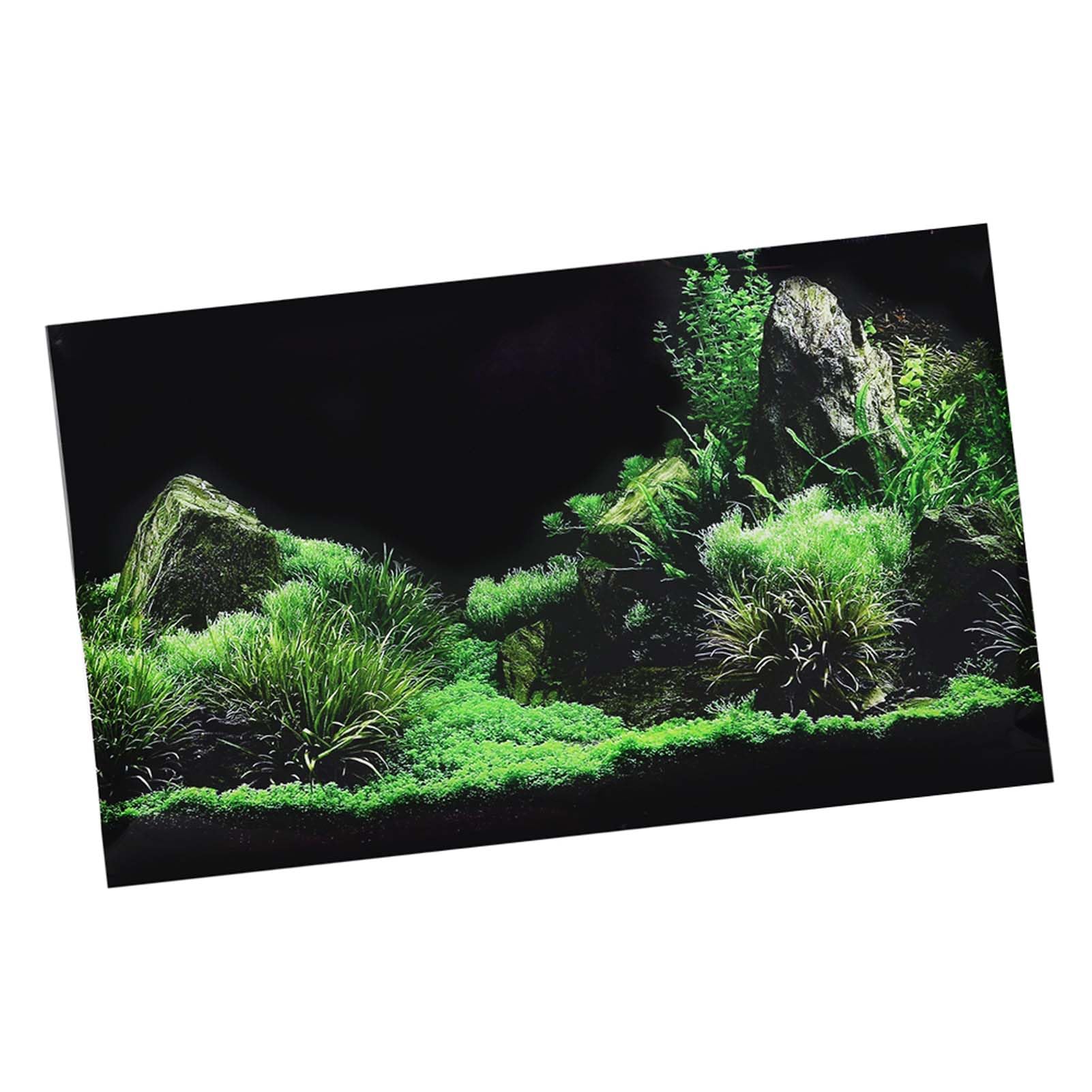 Qcwwy Aquarium Fish Tank Seafloor Water Grass Background Decoration Sticker, Non Reflective PVC, Easy to Use, Waterproof, No Fading, Thickened, (61 * 40cm)