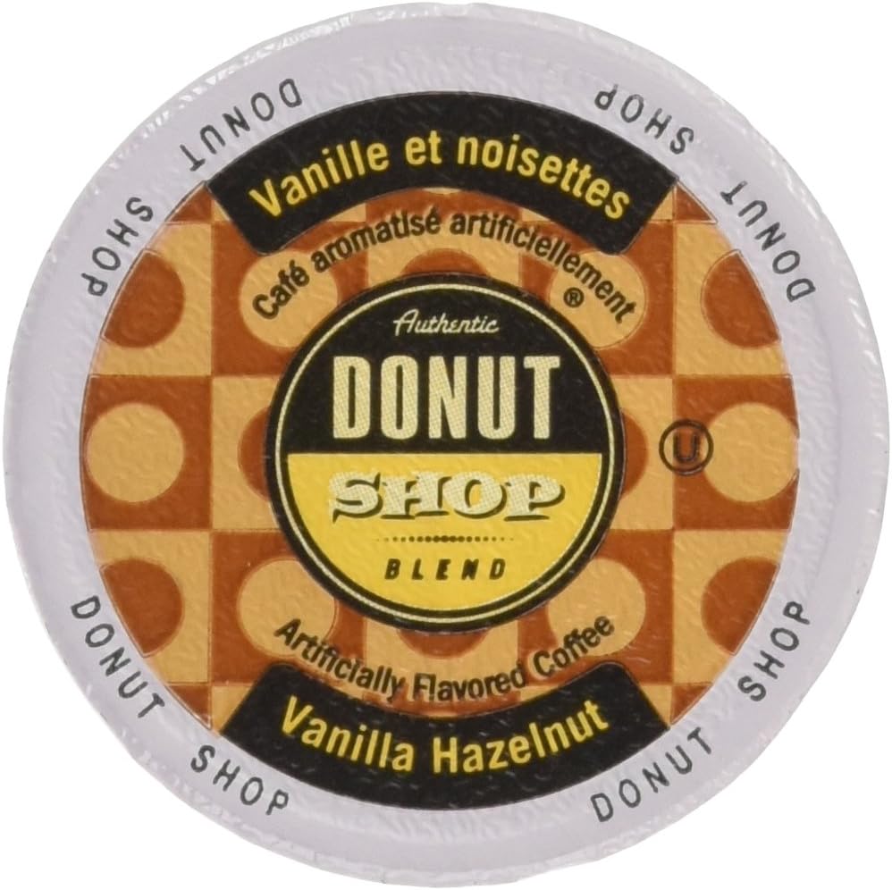 Authentic Donut Shop Blend Vanilla Hazelnut Single Cup Coffee for Keurig K-Cup Brewers, 24 Count