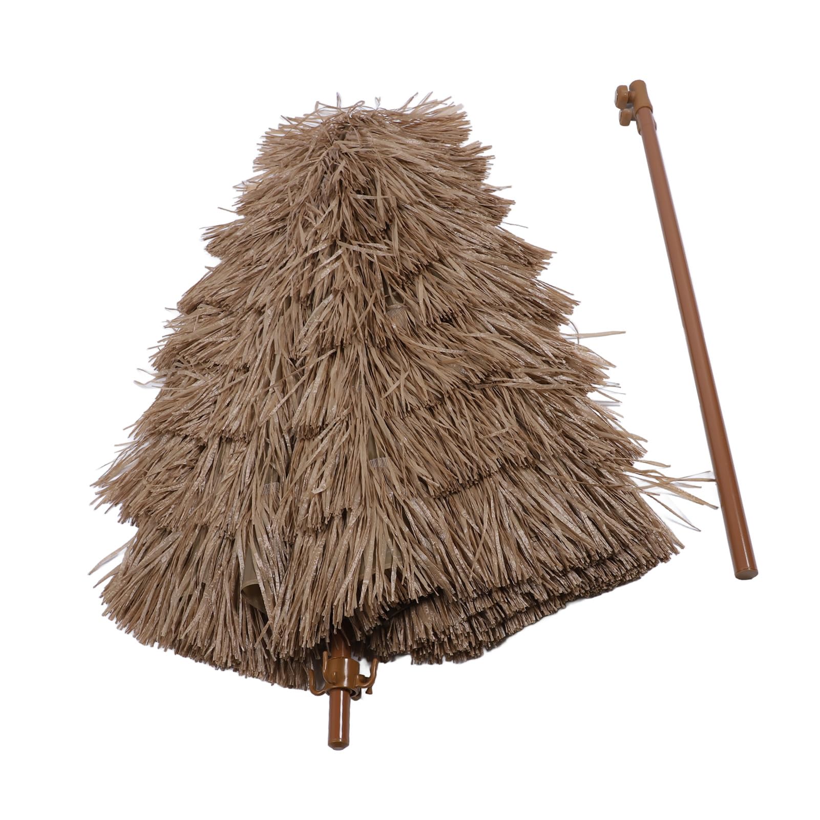 Parasol Tiki Pokryty strzechą, Plażowy Parasol Ogrodowy w Stylu Hawajskim o Regulowanej Wysokości z funkcją Odchylania i Stalowym Słupkiem, Idealny do Ogrodu Przy Basenie na świeżym