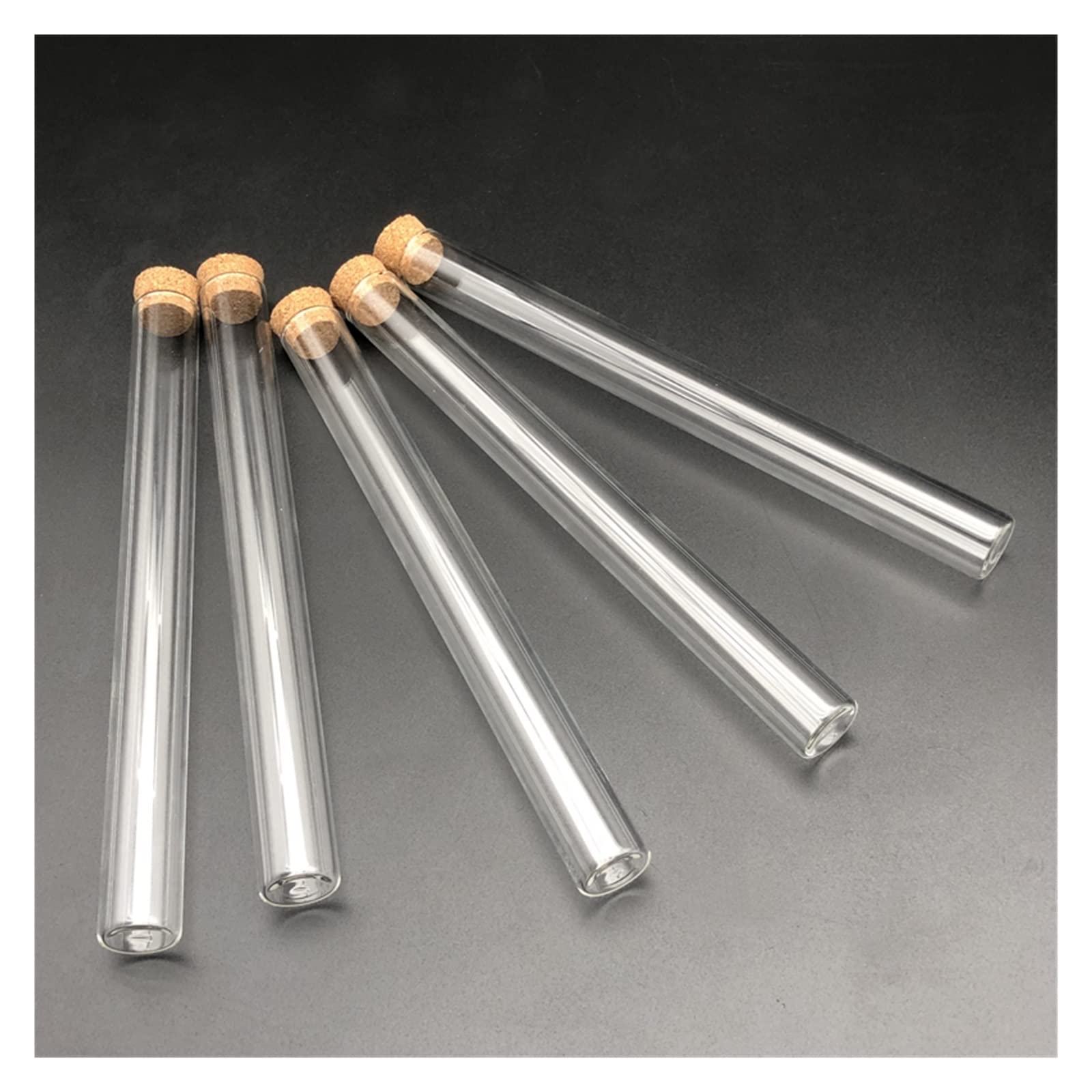 20 Stück/Packung 15 X 150 Mm Transparente Glas-Reagenzgläser Mit Flachem Boden Und Kork-Holzstopfen For Laborbehälter