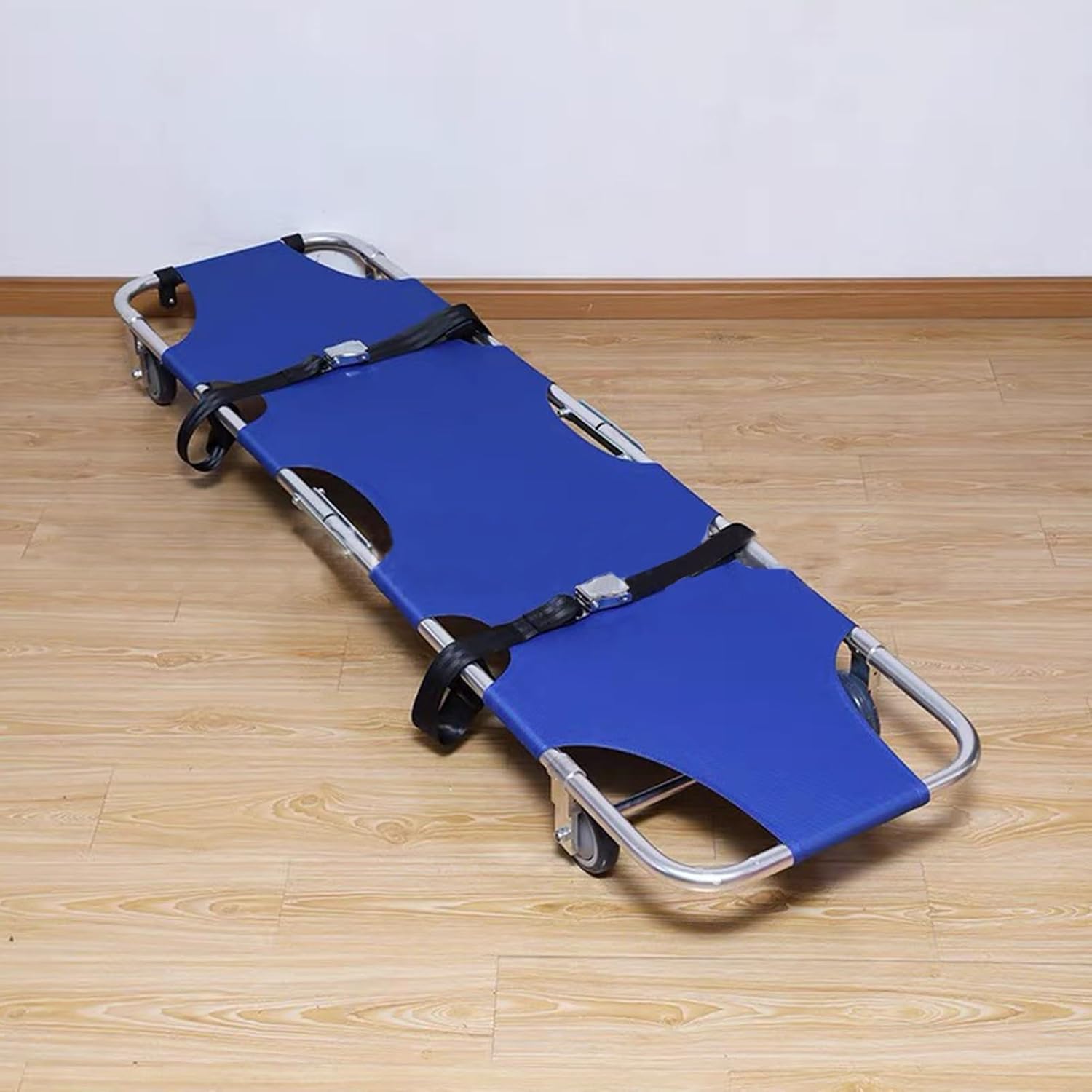 Folding Stretcher, Medical Rescue Stretcher, 4 Wheels Portative Stretcher Rescue, Spine Board Stretcher Immobilization, for Patient Transport, Outdoor Camping, Sports Venues