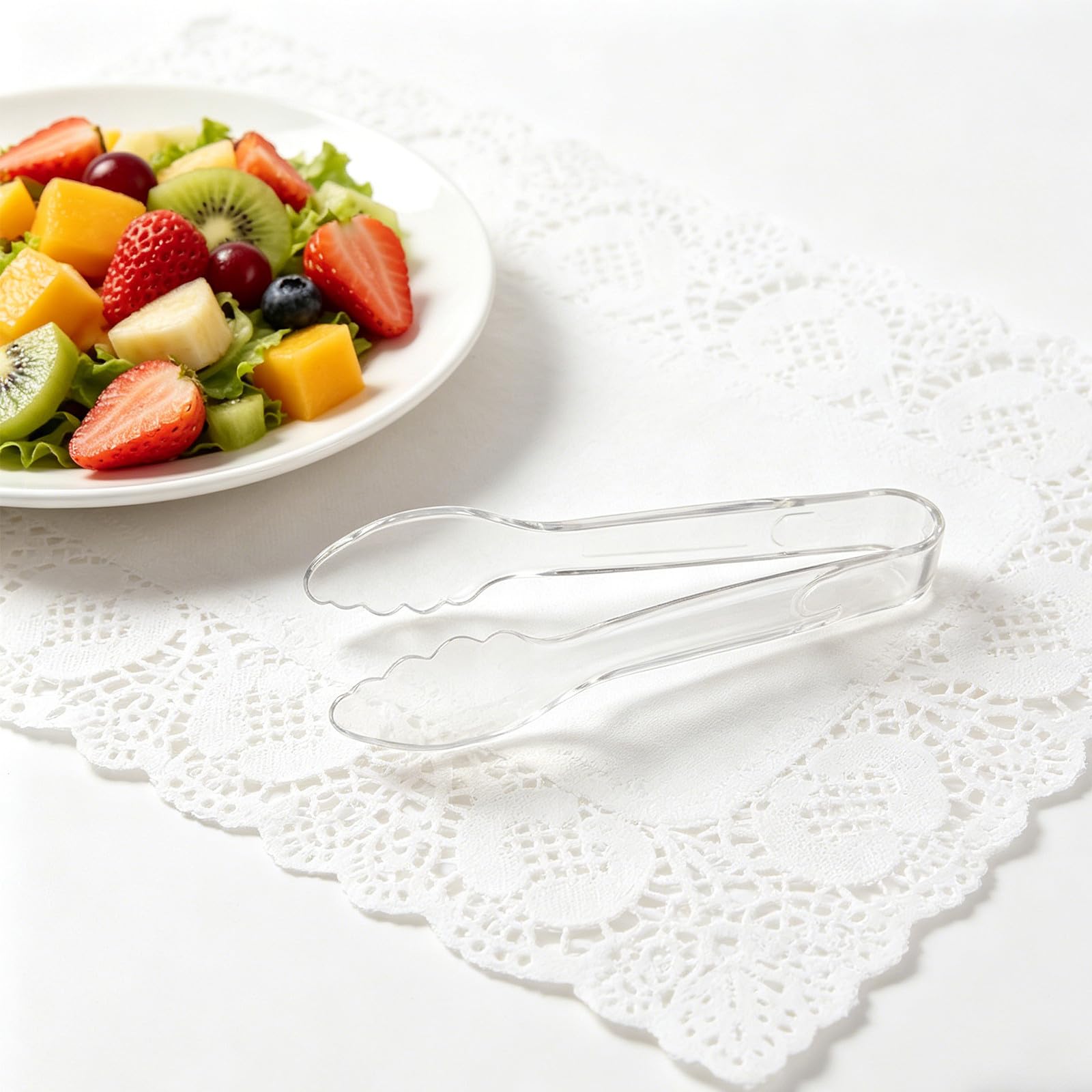 jojofuny Pinzas Transparentes de Plástico para Alimentos, 9 Pulgadas, Paquete de 10 Piezas, Ligeras y Portátiles, Ideales para Bbq y Catering
