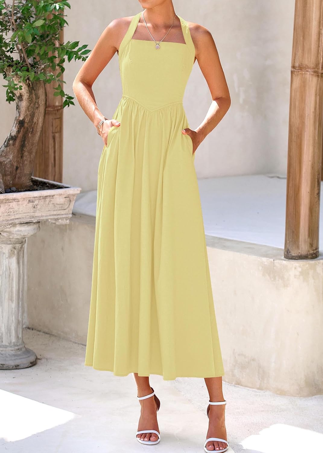 KIRUNDO Summer Dresses for Women 2026 Halter Maxi Wedding Guest Party Cocktail Semi Formal Elegant Classy Long Sundress - Image 7