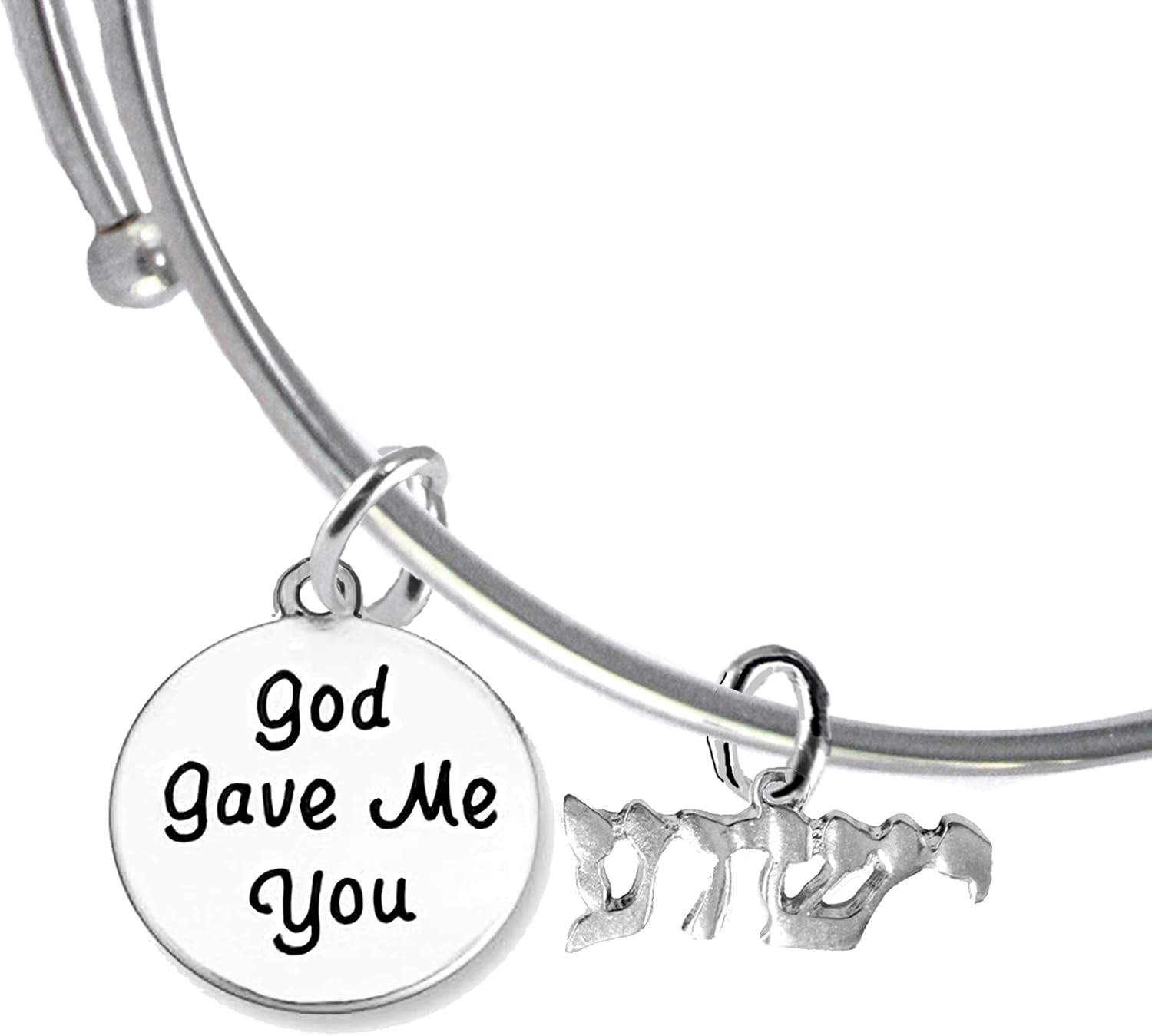 God Gave Me You, Yeshua (Jesus in Hebrew) Named By An Angel Of God, Hypoallergenic Adjustable Miracle Wire Bracelet, Safe-Nickel, Lead And Cadmium Free-It Is What You Do Not See That Matters™