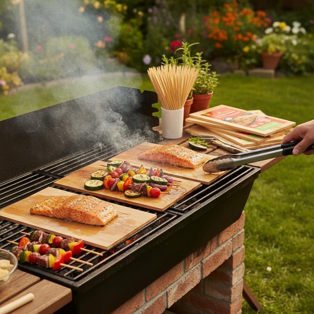 Planches de cèdre pour griller saumon, 27,9 x 12,7 cm, lot de 12, ajoute saveur fumée