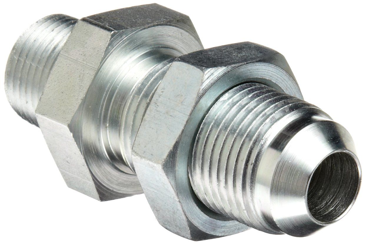 EATON Aeroquip 2240-6-8S Male Bulkhead Connector, Male 37 Degree JIC, Male Pipe Thread, JIC 37° & NPT End Types, Carbon Steel, 3/4 JIC(m) x 3/8 NPT(m) End Size, 1/2 Tube OD