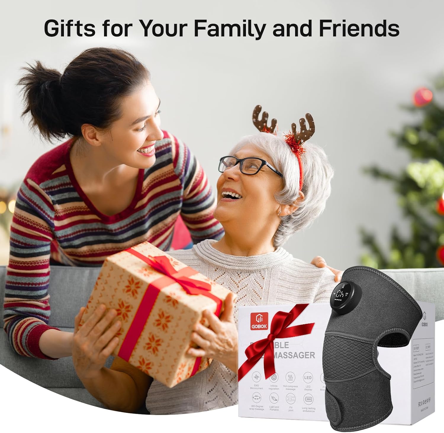 8 Modes & 20 Intensities Cordless Heated Knee Massager,Knee Brace for Arthritis Pain Relief,Muscle Relaxation,Heating Pad for Knee Shoulder Elbow