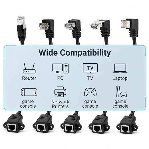 Cables de Extensión Ethernet Cat6 Cat5e RJ45 Multiángulo Set 5 Pzs miniatura 6