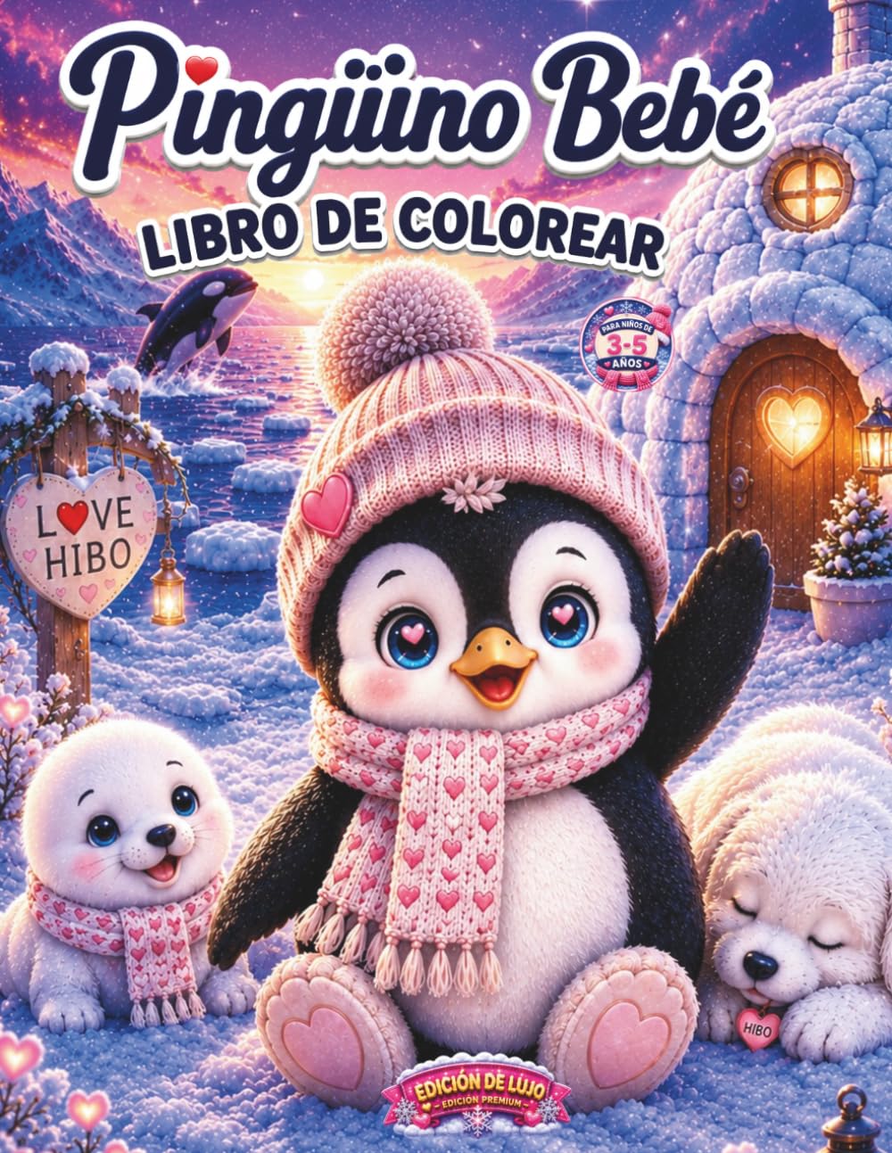PINGÜINO BEBÉ LIBRO DE COLOREAR: ADORABLES AMIGOS DE INVIERNO