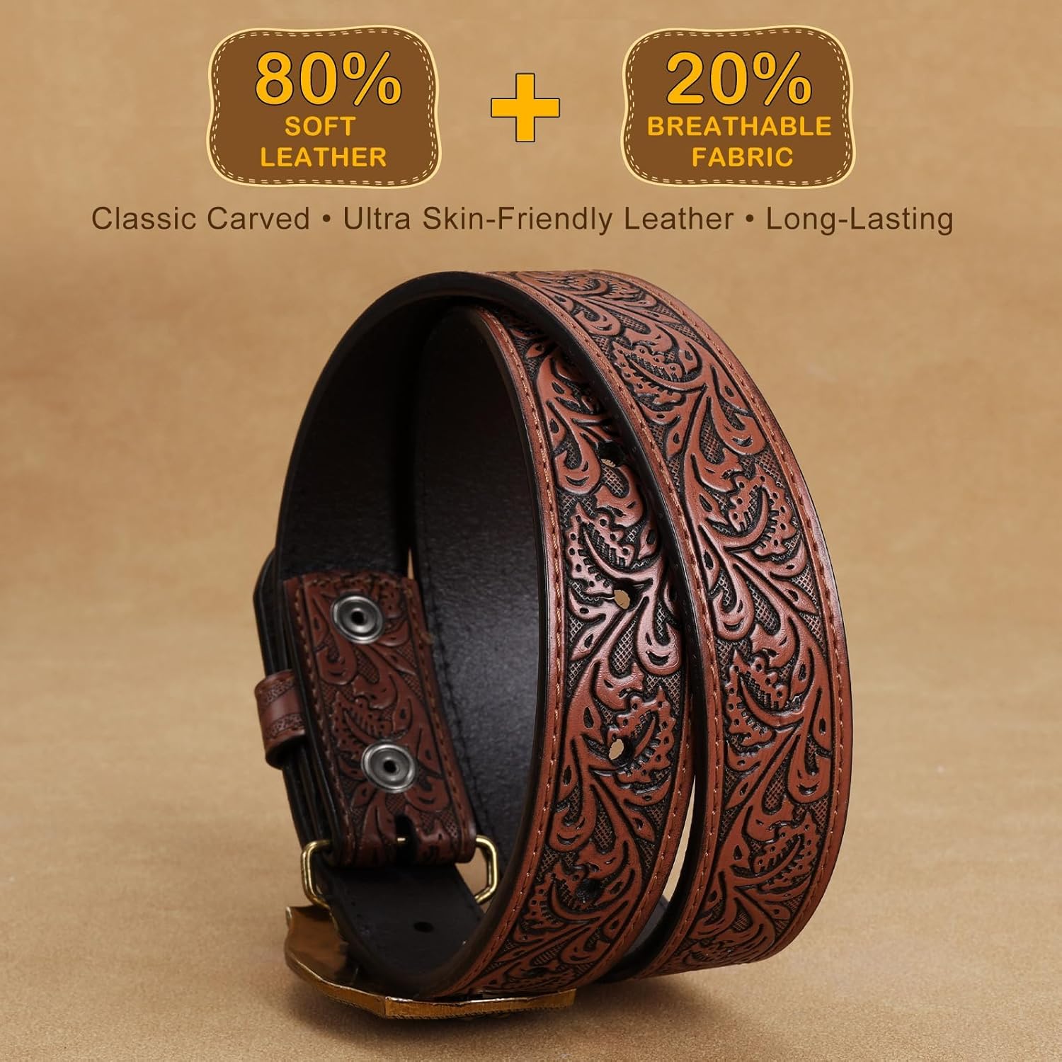 Kids Western Belt for Boys Girls Embossed Cowboy Cowgirl Genuine Leather Kid Western Buckle Belts for Jeans Gifts - Image 4